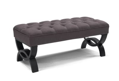 CRESCENTA Dk Grey Upholstered Bench