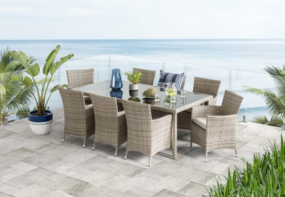 BARBOSA 9 Piece Outdoor Dining Setting