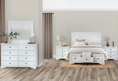 CHANELLE 4 Piece King Dresser Bedroom Suite