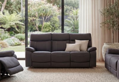 ALFRED Fabric 3 Seater with 2 Inbuilt Recliners