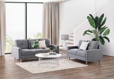 KELLER Fabric Sofa Pair