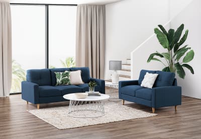 KELLER Fabric Sofa Pair