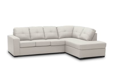 DIAMOND Leather-Look Right-Hand Facing Corner Chaise with Sofa Bed