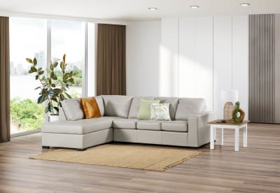DIAMOND Leather-Look Left-Hand Facing Corner Chaise with Sofa Bed