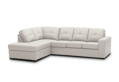 DIAMOND Leather-Look Left-Hand Facing Corner Chaise with Sofa Bed