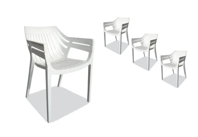 LAON White Outdoor Dining Chair
