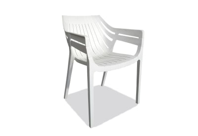 LAON White Outdoor Dining Chair
