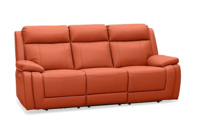 SAN MARCO Leather 3 Seater Recliner Lounge