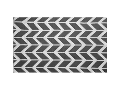 FLORIAN Grey Chevron Outdoor Rug
