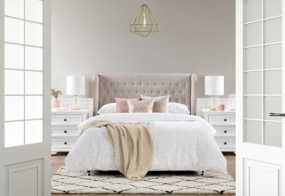 BARNSLEY Cream Queen Headboard