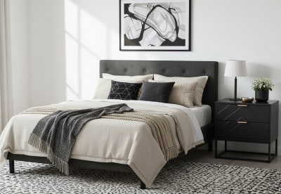 BRIGITTA Grey Queen Bed