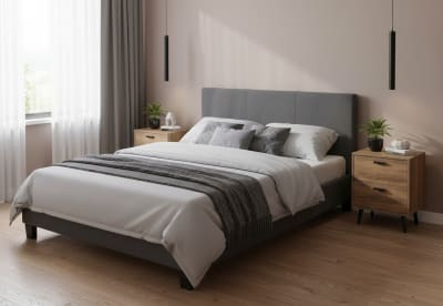 PAULA Dark Grey Queen Bed