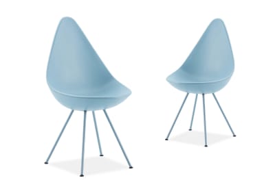 RIGOLET Set of 2 Blue Dining Chairs