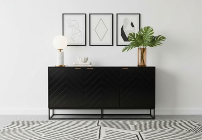 HARDING Black 3 Door Buffet