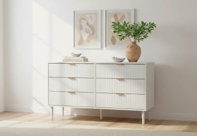 HENSLEY White 6 Drawer Dresser