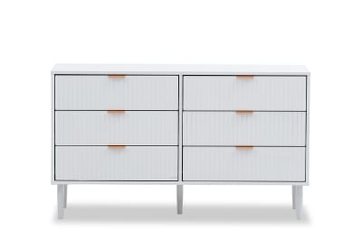 HENSLEY White 6 Drawer Dresser