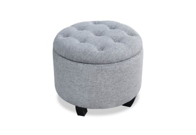THORNBURY Light Grey 500 Round Ottoman