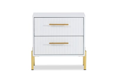 DELGADO White 2 Drawer Bedside