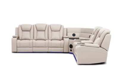 SENTINAL MK2 LEATHER 5 Piece Corner with RHF Console