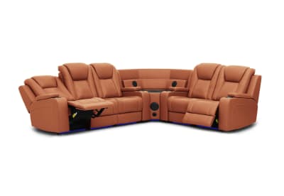 SENTINAL MK2 LEATHER 5 Piece Corner with LHF 3 Seater