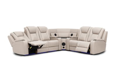 SENTINAL MK2 LEATHER 5 Piece Corner with LHF 3 Seater