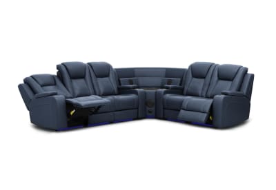 SENTINAL MK2 LEATHER 5 Piece Corner with LHF 3 Seater