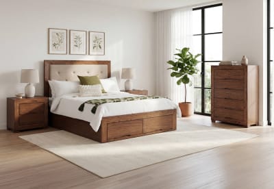 BOGOTA 4 Piece King Bed Tall Chest Suite