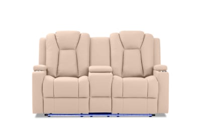 TRAVIS FABRIC 2 Seater with Recliners and Console