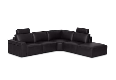 BARTELLE LEATHER 5 Piece RHF Corner Chaise.