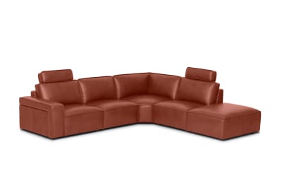 BARTELLE LEATHER 5 Piece RHF Corner Chaise.