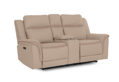 WOLFGANG FABRIC 2 Seater Sofa with 2 Inbuilt Electric Recliners and Console