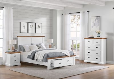 CHARLSBOURG 4 Piece Queen Bed Tall Chest Suite