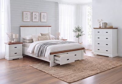 CHARLSBOURG 4 Piece King Bed Tall Chest Suite