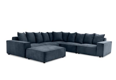 TILLEY FABRIC Corner Lounge with Ottoman ( Fabric)