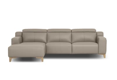 GAGE LEATHER 3S with Inbuilt Electric Recliner and LHF Chaise