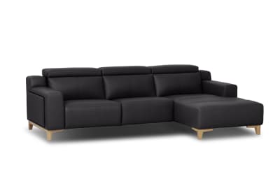 GAGE LEATHER 3S with Inbuilt Electric Recliner and RHF Chaise