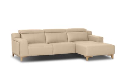 GAGE LEATHER 3S with Inbuilt Electric Recliner and RHF Chaise