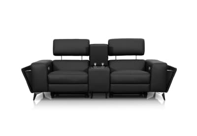 SINATRA LEATHER Media 2 Seater with Inbuilt Electric Recliners