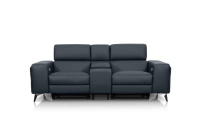 SINATRA LEATHER Media 2 Seater with Inbuilt Electric Recliners