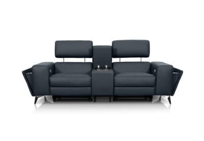 SINATRA LEATHER Media 2 Seater with Inbuilt Electric Recliners