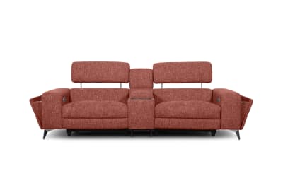 SINATRA FABRIC Media 3 Seater with 2 Inbuilt Electric Recliners