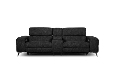 SINATRA FABRIC Media 3 Seater with 2 Inbuilt Electric Recliners