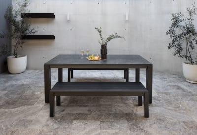 LA PALOMA 3 Piece Outdoor Dining Table With Naviti Bench Setting