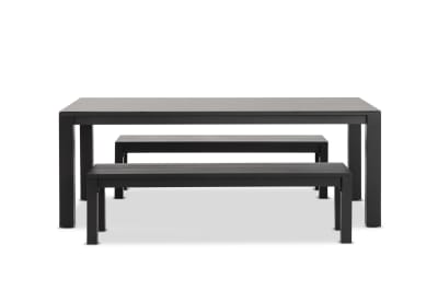 LA PALOMA 3 Piece Outdoor Dining Table With Naviti Bench Setting