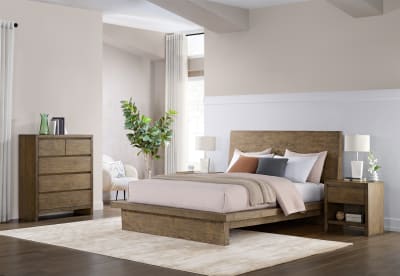 DEANDRE 4 Piece Queen Tall Chest Bedroom Suite