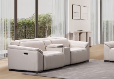 FIORELLA LEATHER 2.5 Seater with Inbuilt Electric Recliners and Console