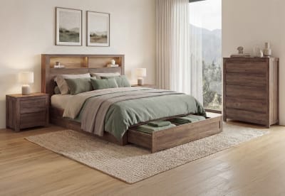 VALDA 4 Piece Queen Tall Chest Bedroom Suite