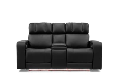 LAS VEGAS LEATHER Media 2 Seater Electric Recliner with Console