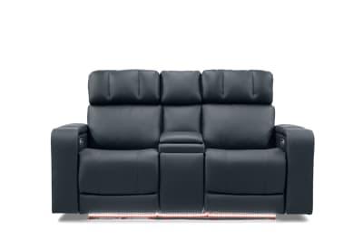 LAS VEGAS LEATHER Media 2 Seater Electric Recliner with Console