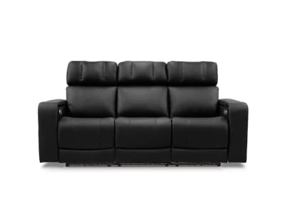 LAS VEGAS LEATHER Media 3 Seater Electric Recliner with Drop Down Table